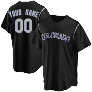 Youth Custom Colorado Rockies Replica Black Alternate Jersey