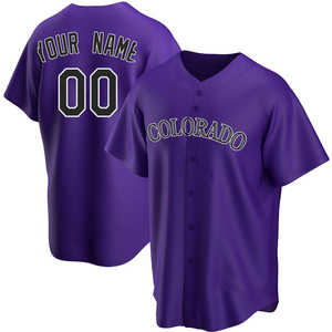 Youth Custom Colorado Rockies Replica Purple Alternate Jersey